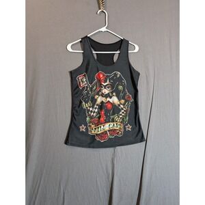 Harley Quinn Joker Wild Card Joker‎ White Women's Vest Tank Top